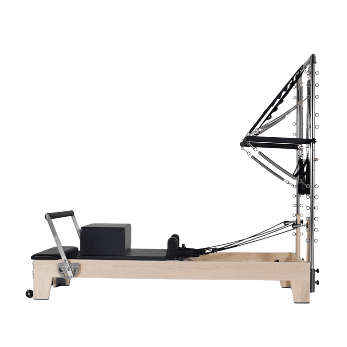 Reformer Pilates 2-en-1 Chêne – Tour Intégrée