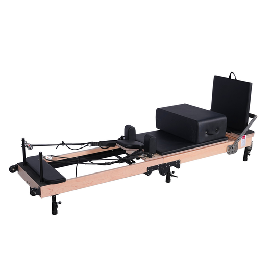 Reformer Pilates Pliable en Érable avec Pieds Réglables en Hauteur - undefined