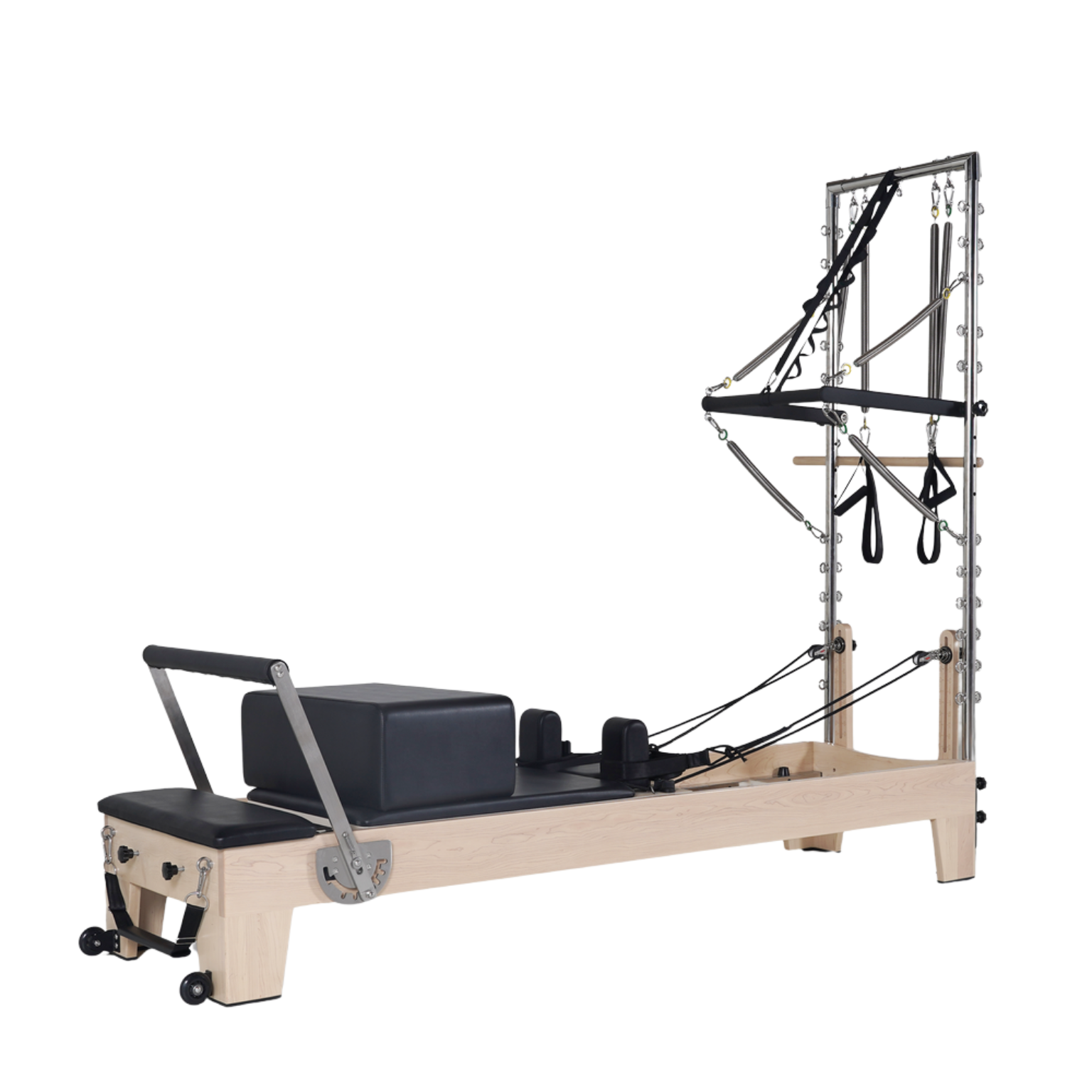 Reformer Pilates en érable avec tour - Atelier Pilate