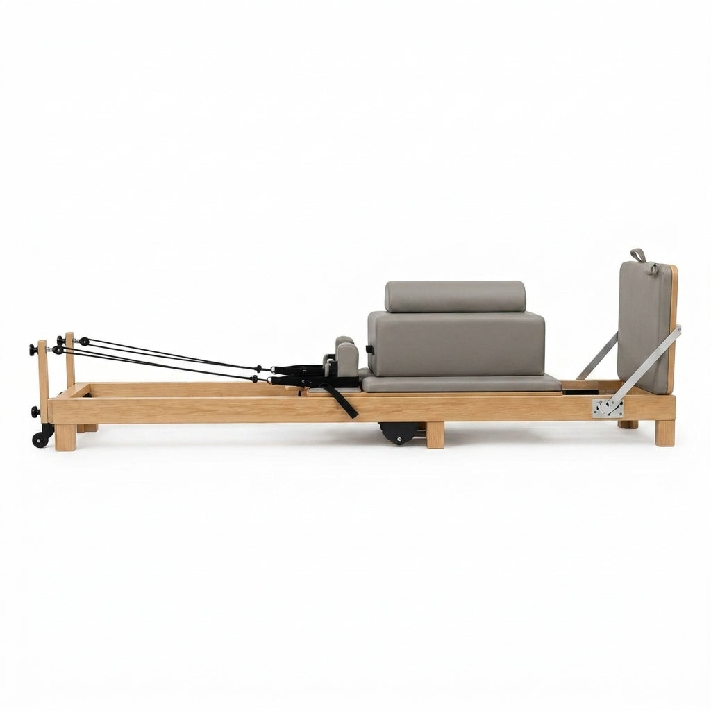 Reformer Pilates Pliable Bois Massif – Cuir Végétal