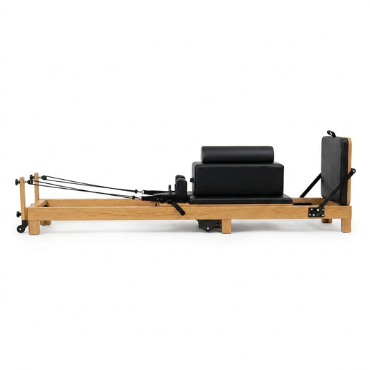 Reformer Pilates Pliable Bois Massif – Cuir Végétal