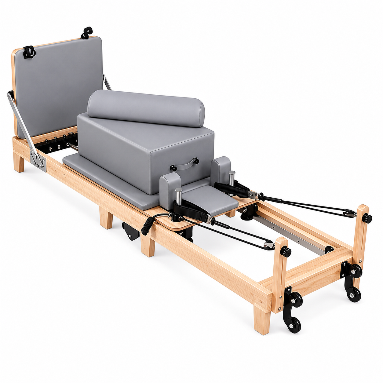 Reformer Pilates Pliable Bois Massif Cuir Végétal Premium | Atelier Pilate